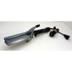 Revlon Hair Waver Triple Barrel Curling Iron Ceramic Crimper Wand-Tested Working